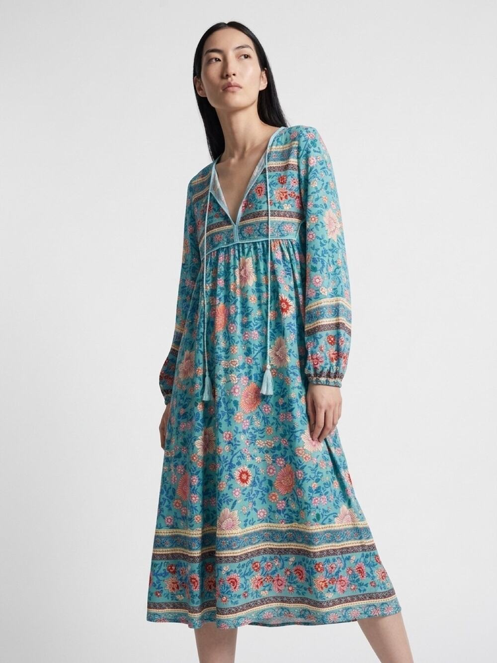 R Vivimos Floral Midi Boho Print Size Large